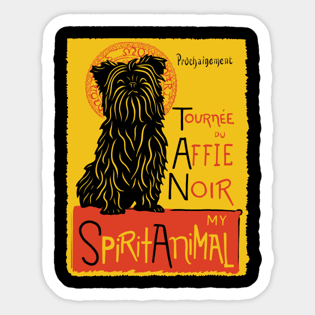 Funny Affenpinscher Cute Dog Chat Noir Mashup Art Sticker by Get Hopped Apparel